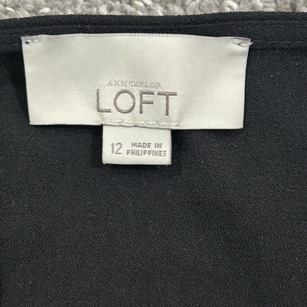 LOFT Black Sleeveless Jumpsuit Women's 12 Tie Waist Pockets - Picture 4 of 12